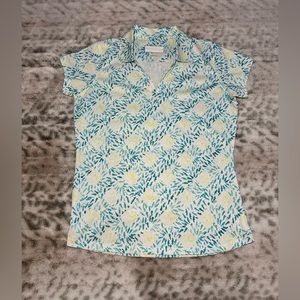 Tournament collection Polo Shirt Women Large Multicolor Light Blue, Yellow